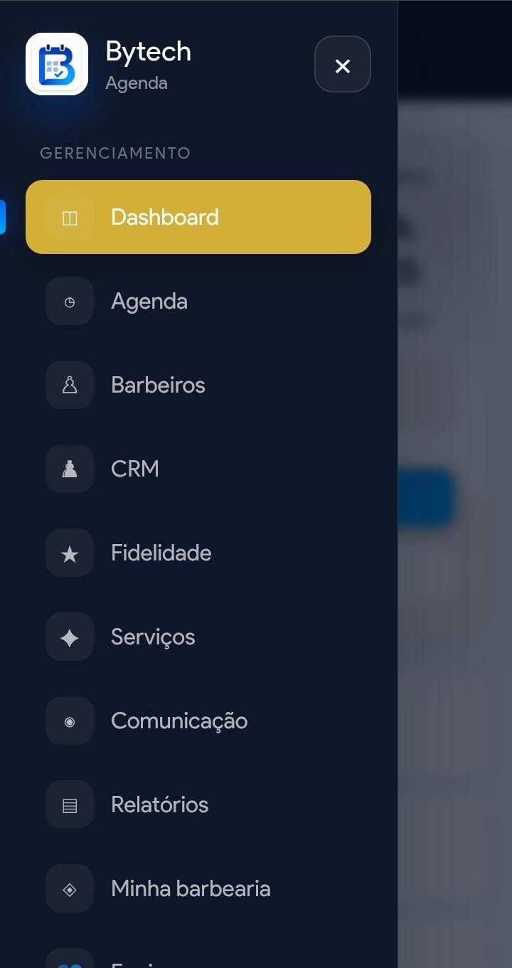 Menu e plano do sistema